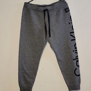 Calvin Klein Gray Joggers Tapered Leg Soft Fabric